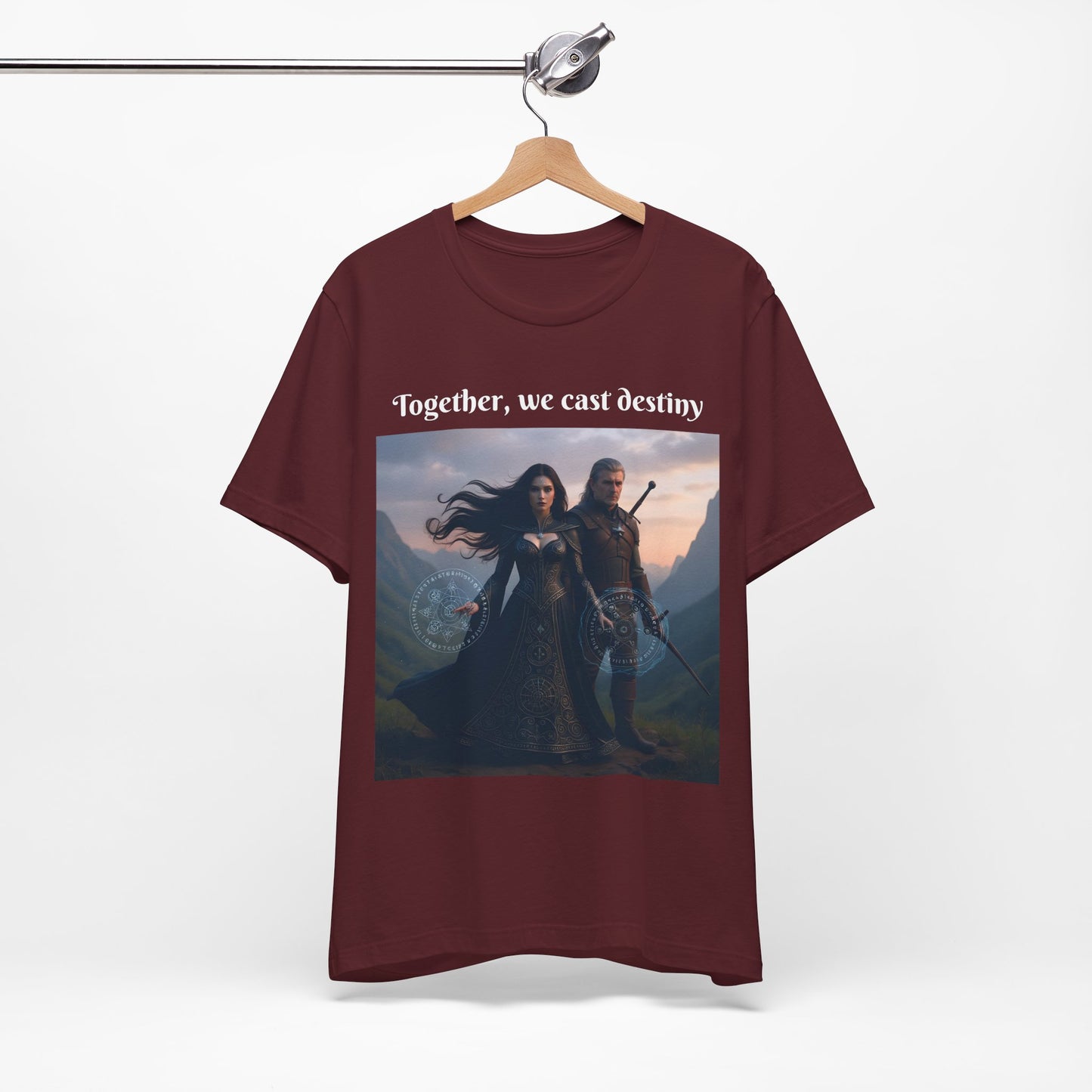 Customizable Halloween Unisex Cotton T-Shirt - Together, we cast destiny - Halloween