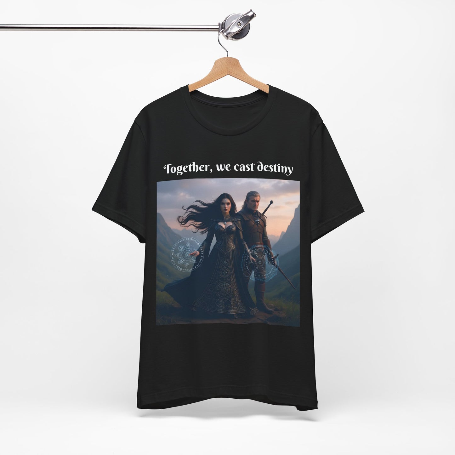 Customizable Halloween Unisex Cotton T-Shirt - Together, we cast destiny - Halloween