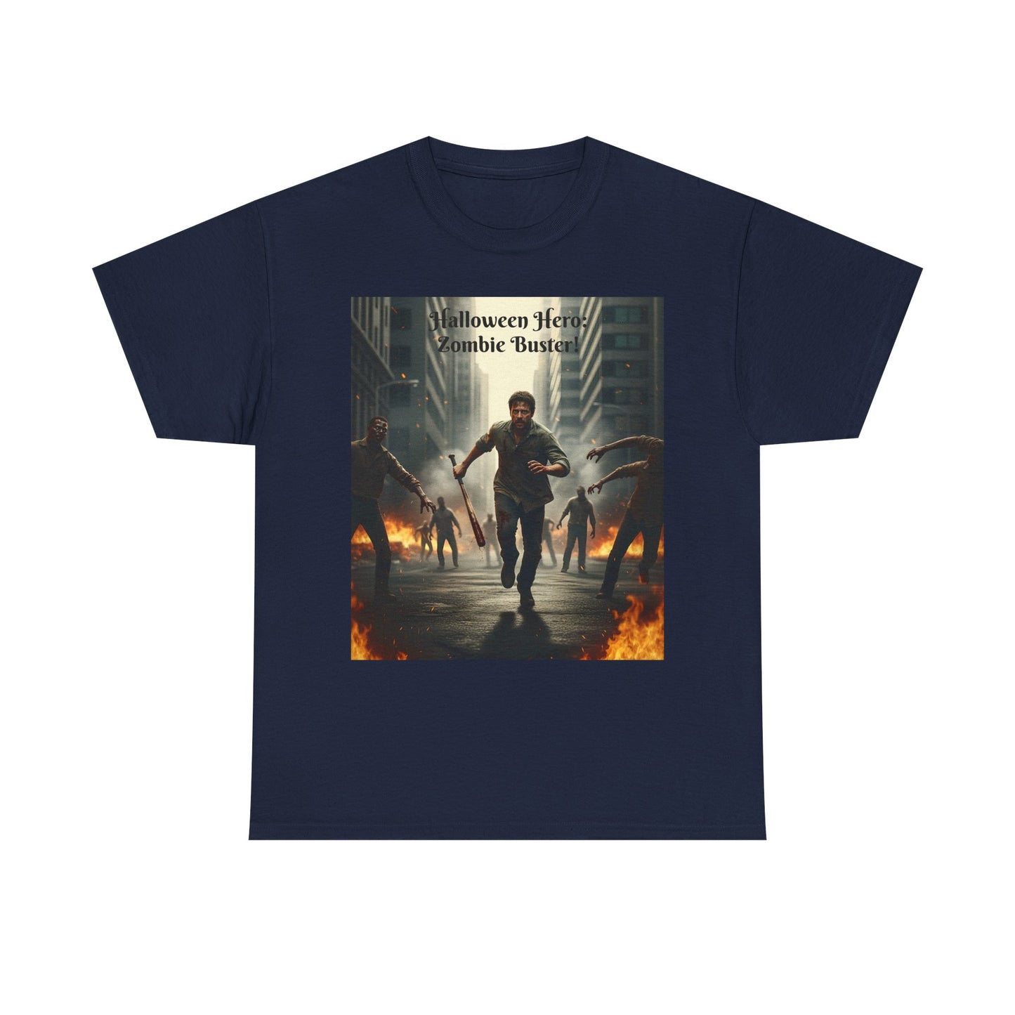 You As a Zombie Buster- Custom Made Halloween Cotton T-Shirt, Your Face On a T-Shirt