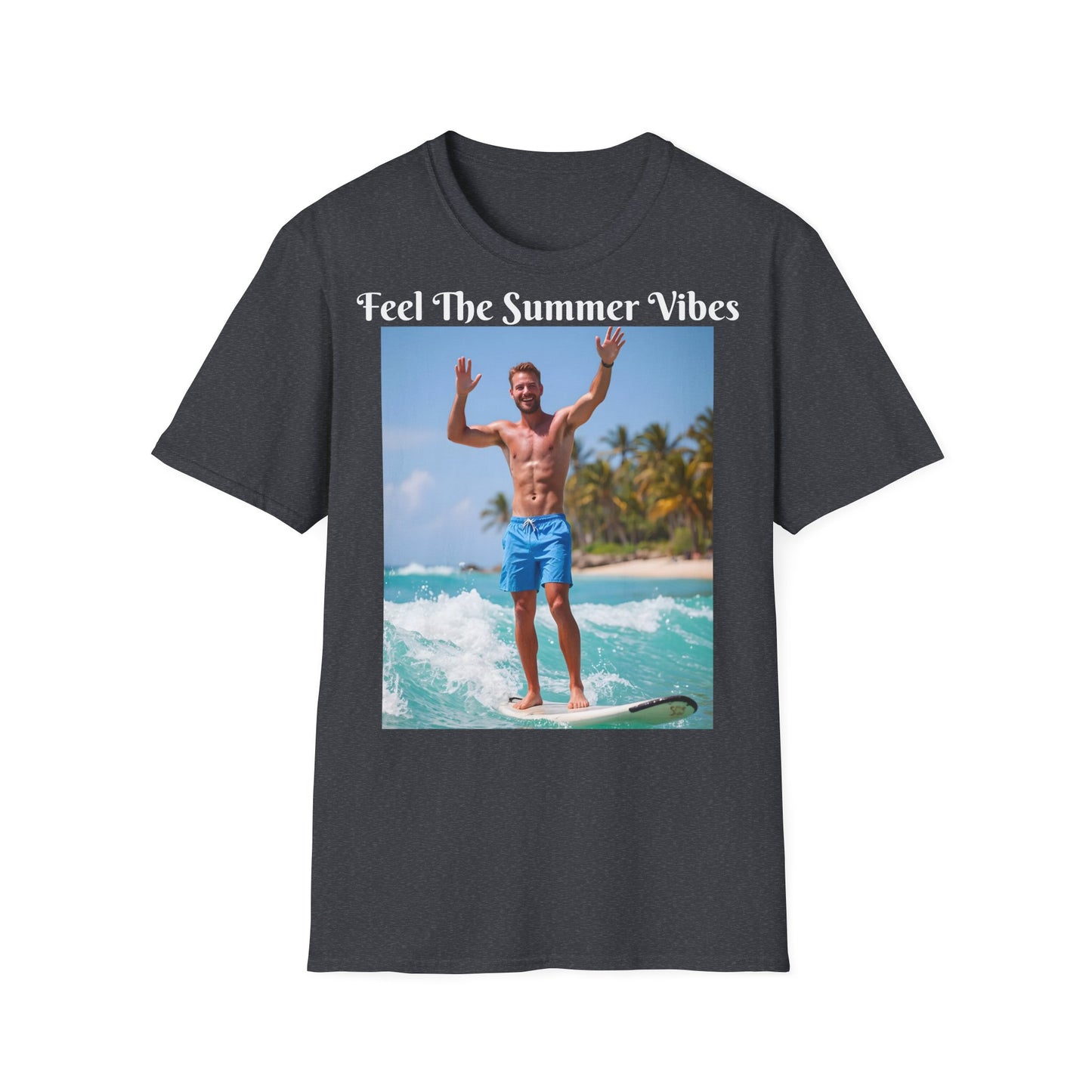 Customizable "Feel the Summer Vibes" Cotton Softstyle T-Shirt