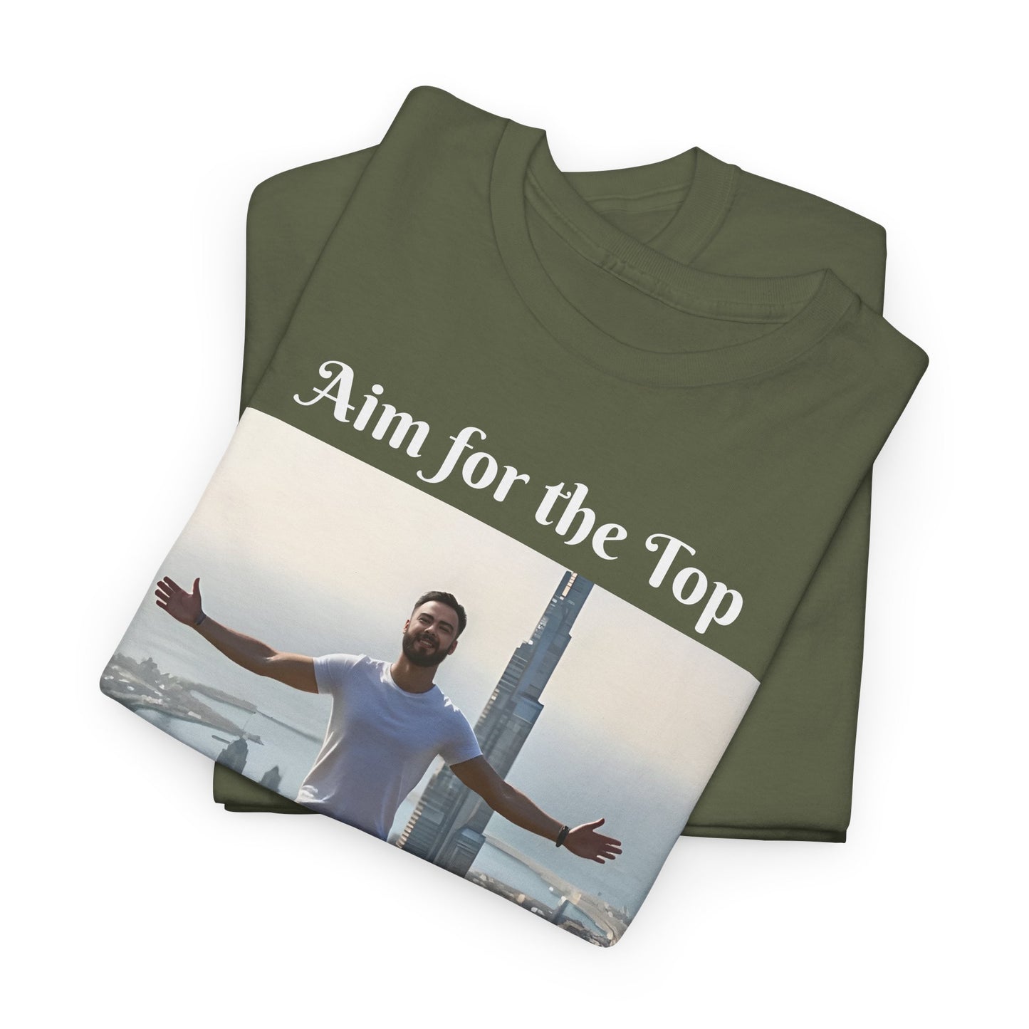 Customizable Cotton T-Shirt - ‘Aim for the Top’ - With Your Face on the T-Shirt