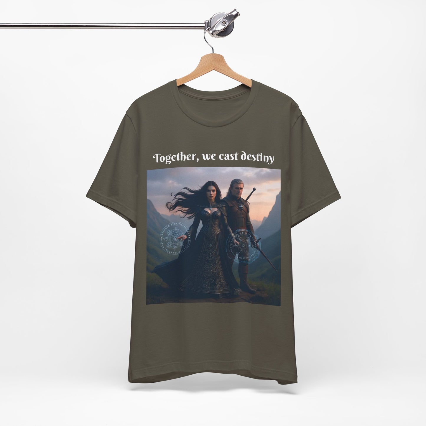 Customizable Halloween Unisex Cotton T-Shirt - Together, we cast destiny - Halloween
