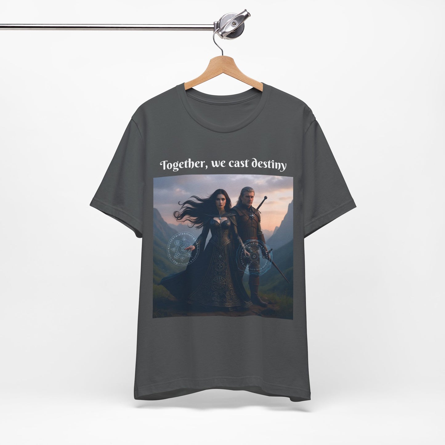 Customizable Halloween Unisex Cotton T-Shirt - Together, we cast destiny - Halloween