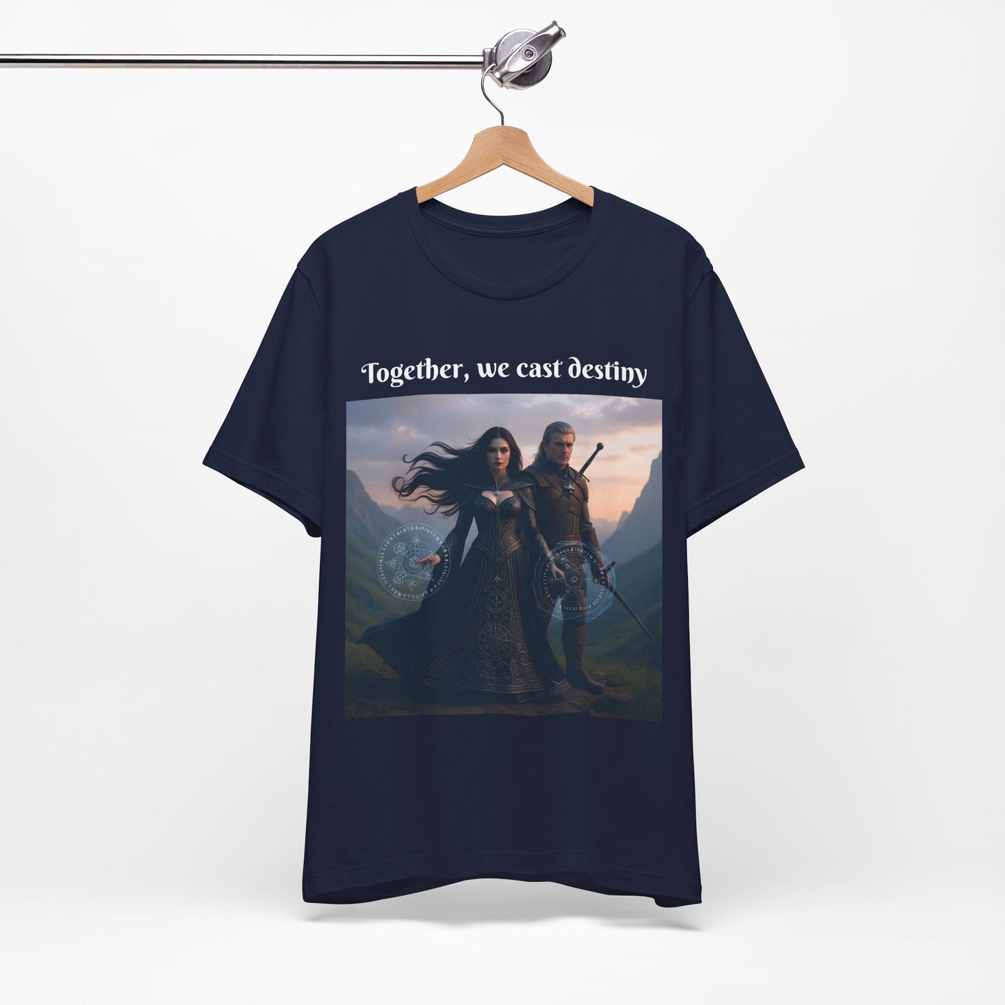 Customizable Halloween Unisex Cotton T-Shirt - Together, we cast destiny - Halloween