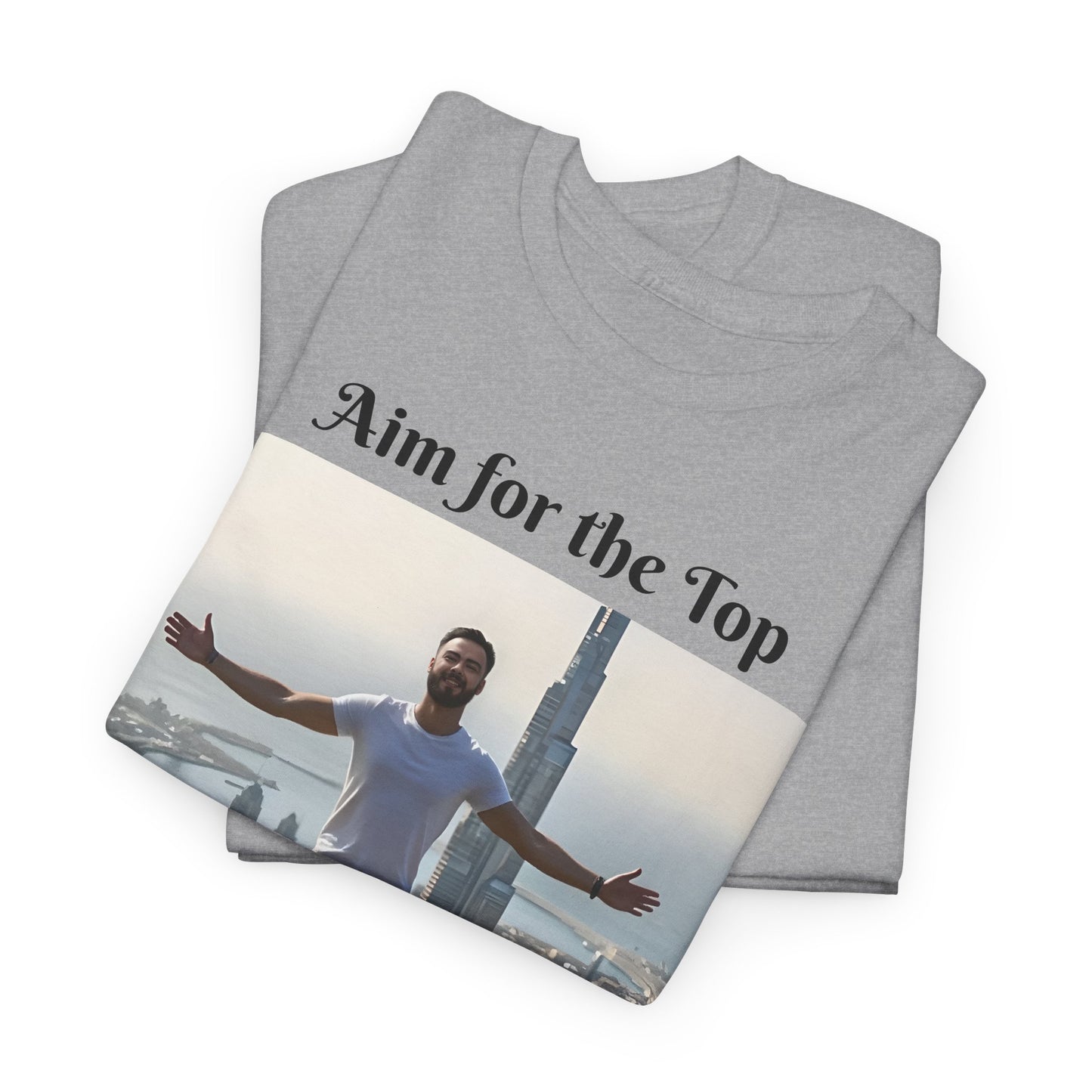 Customizable Cotton T-Shirt - ‘Aim for the Top’ - With Your Face on the T-Shirt