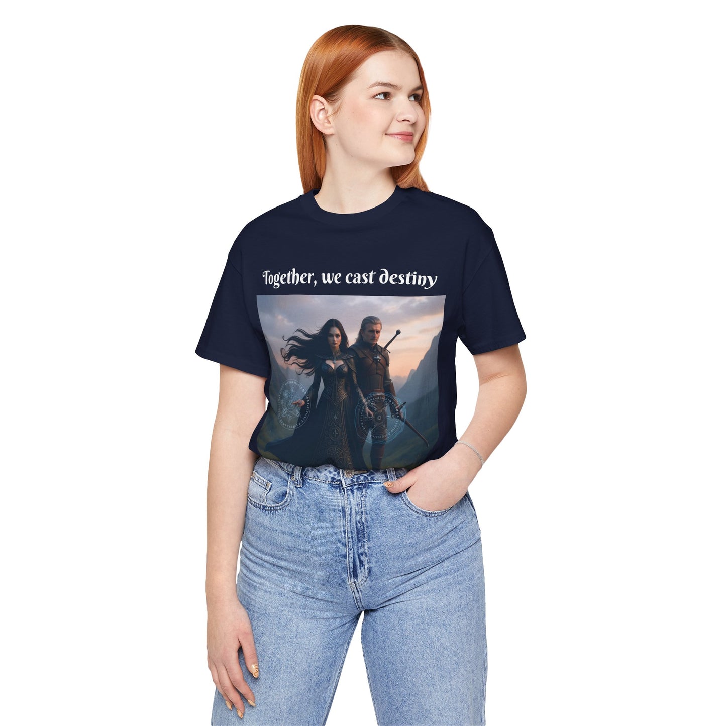 Customizable Halloween Unisex Cotton T-Shirt - Together, we cast destiny - Halloween