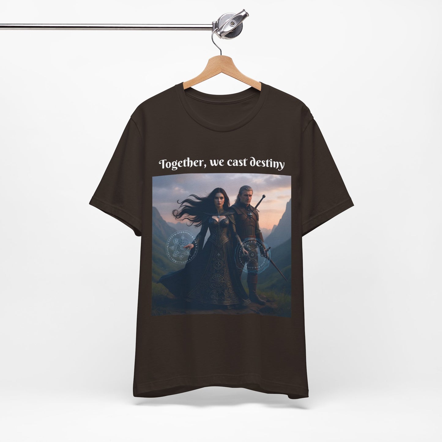 Customizable Halloween Unisex Cotton T-Shirt - Together, we cast destiny - Halloween