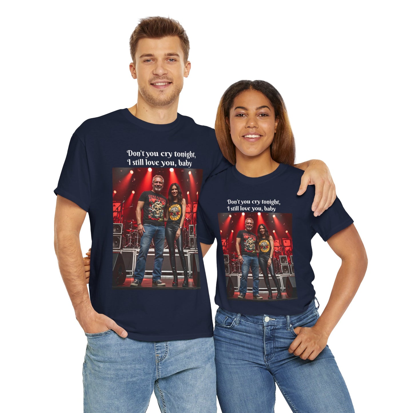 Customizable Classic Rock Unisex Heavy Cotton T-Shirt - ‘Don’t You Cry Tonight’ Vintage Design