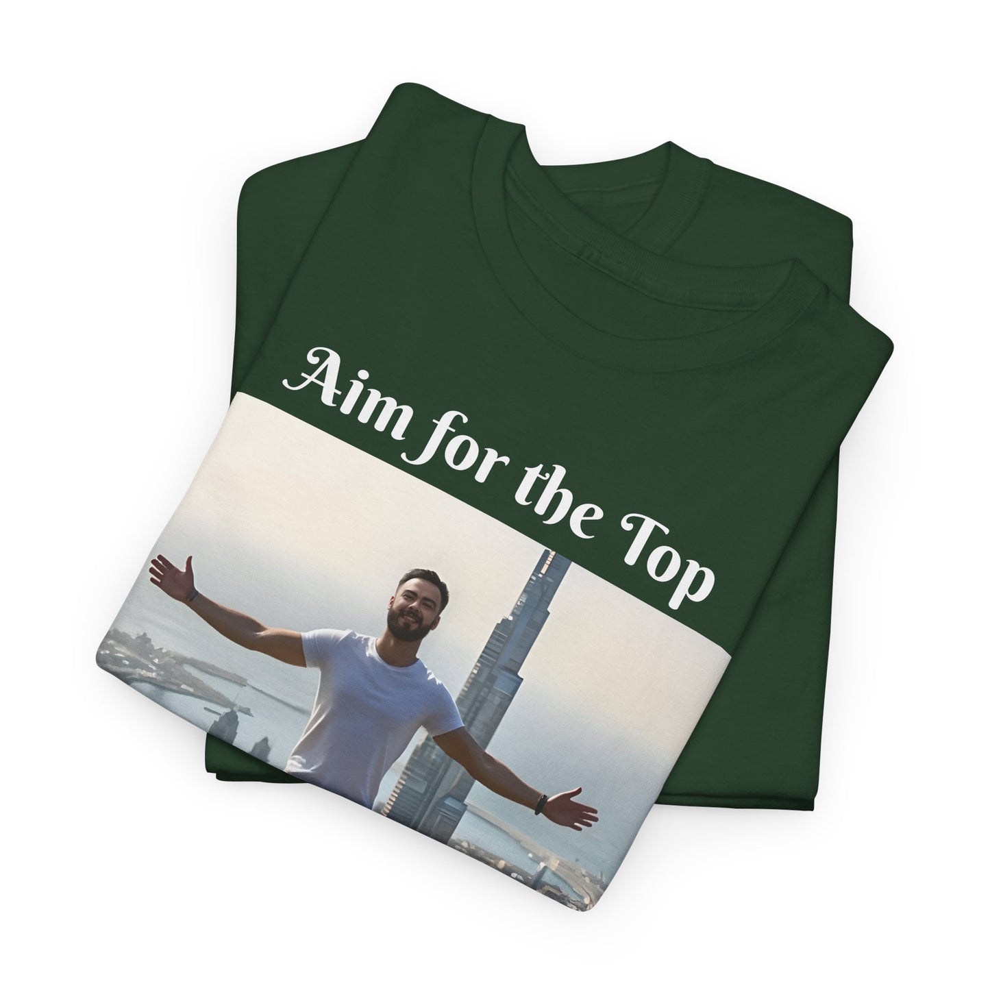 Customizable Cotton T-Shirt - ‘Aim for the Top’ - With Your Face on the T-Shirt