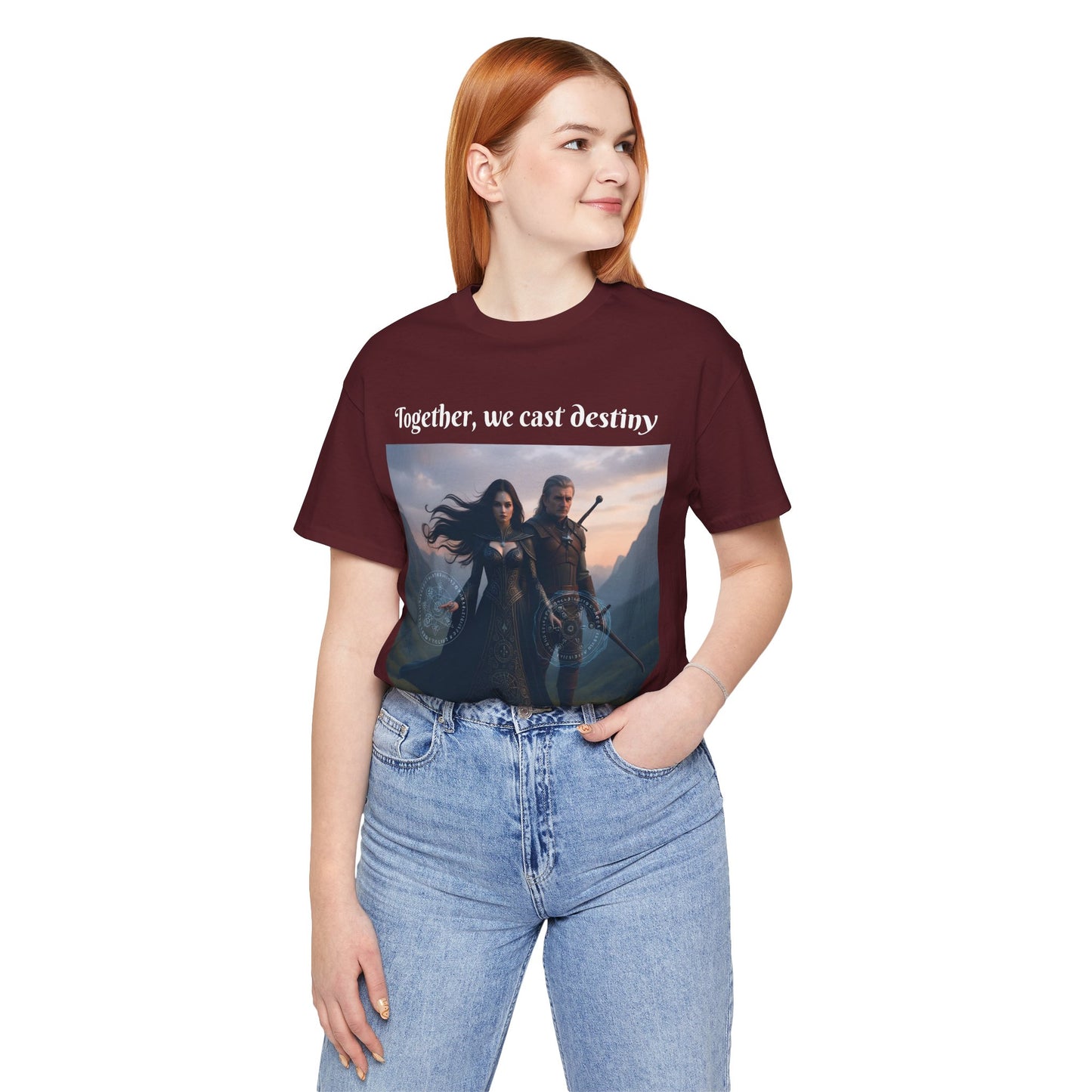Customizable Halloween Unisex Cotton T-Shirt - Together, we cast destiny - Halloween