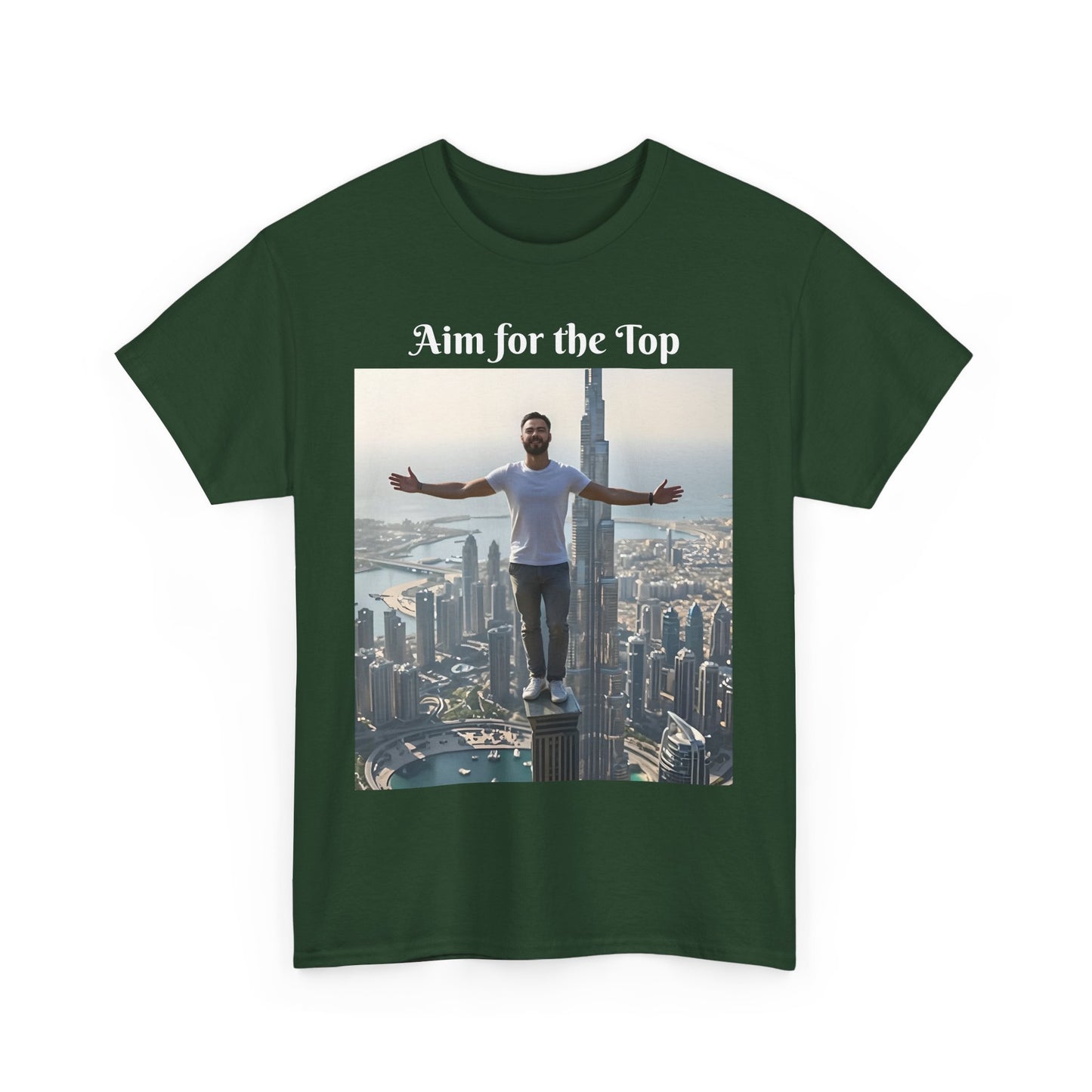 Customizable Cotton T-Shirt - ‘Aim for the Top’ - With Your Face on the T-Shirt