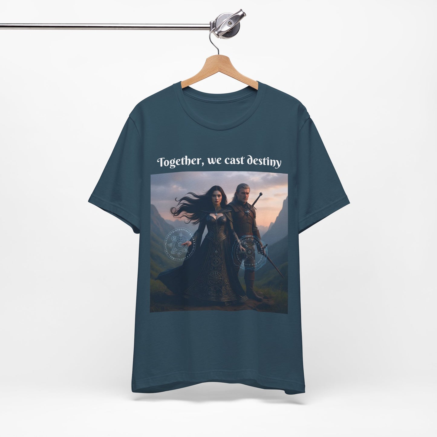 Customizable Halloween Unisex Cotton T-Shirt - Together, we cast destiny - Halloween