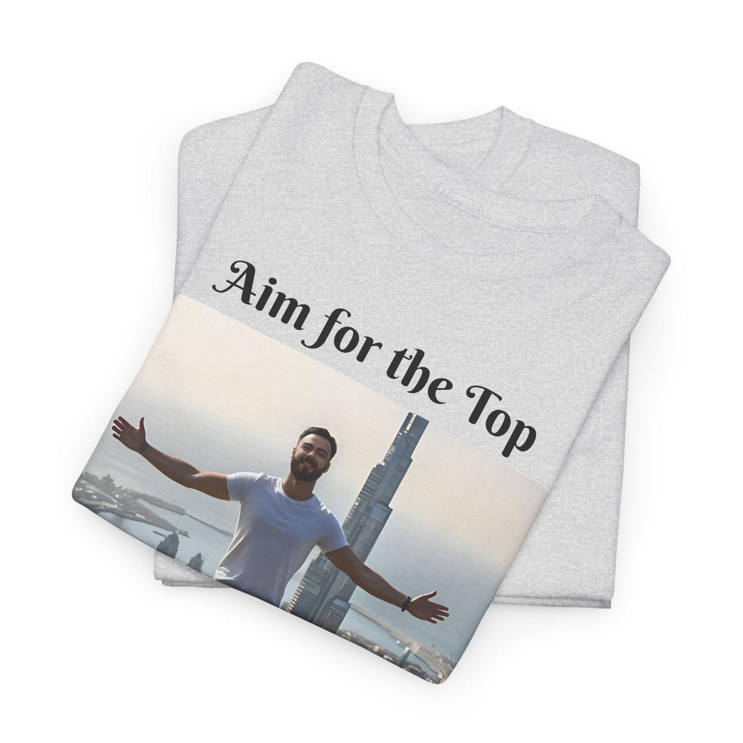 Customizable Cotton T-Shirt - ‘Aim for the Top’ - With Your Face on the T-Shirt