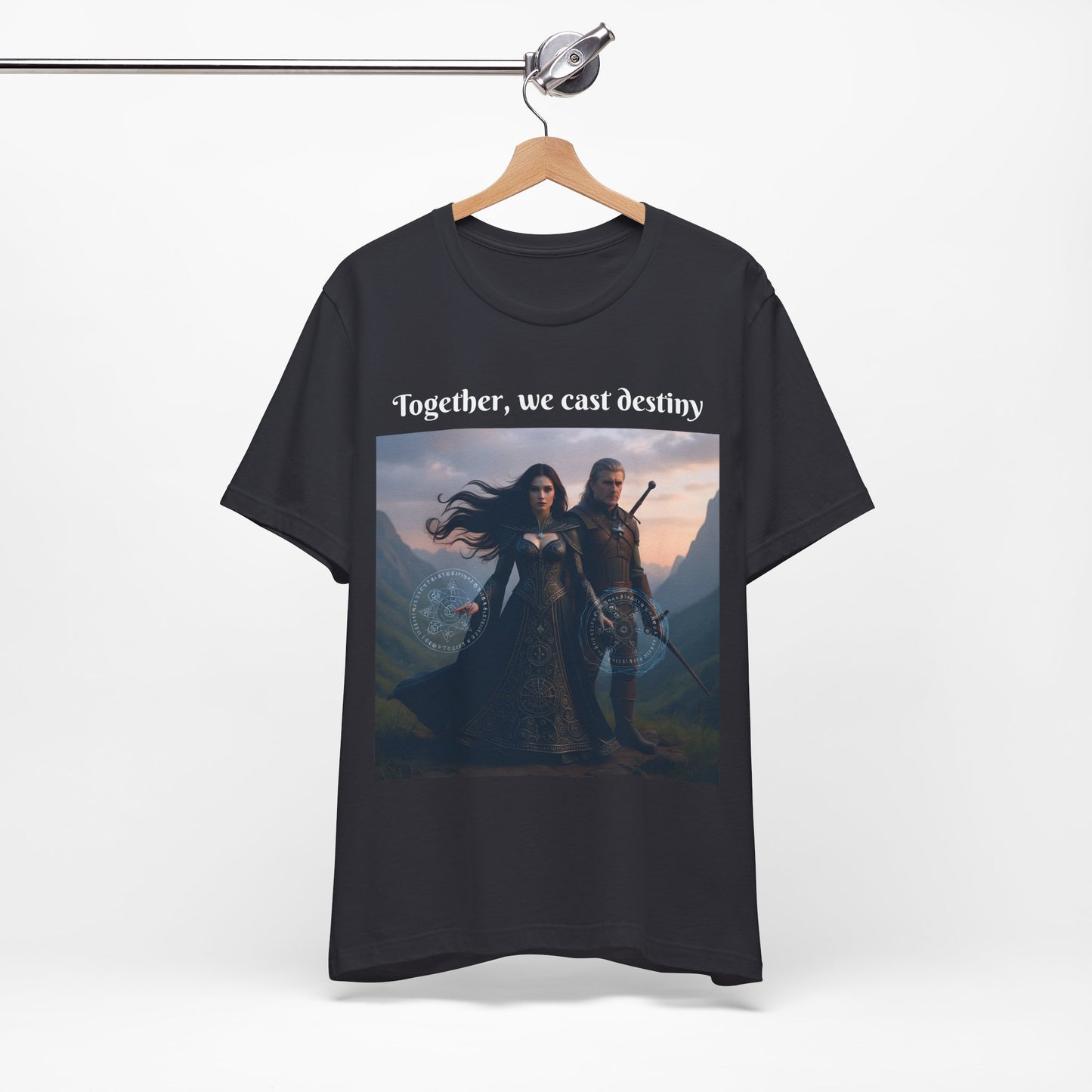 Customizable Halloween Unisex Cotton T-Shirt - Together, we cast destiny - Halloween
