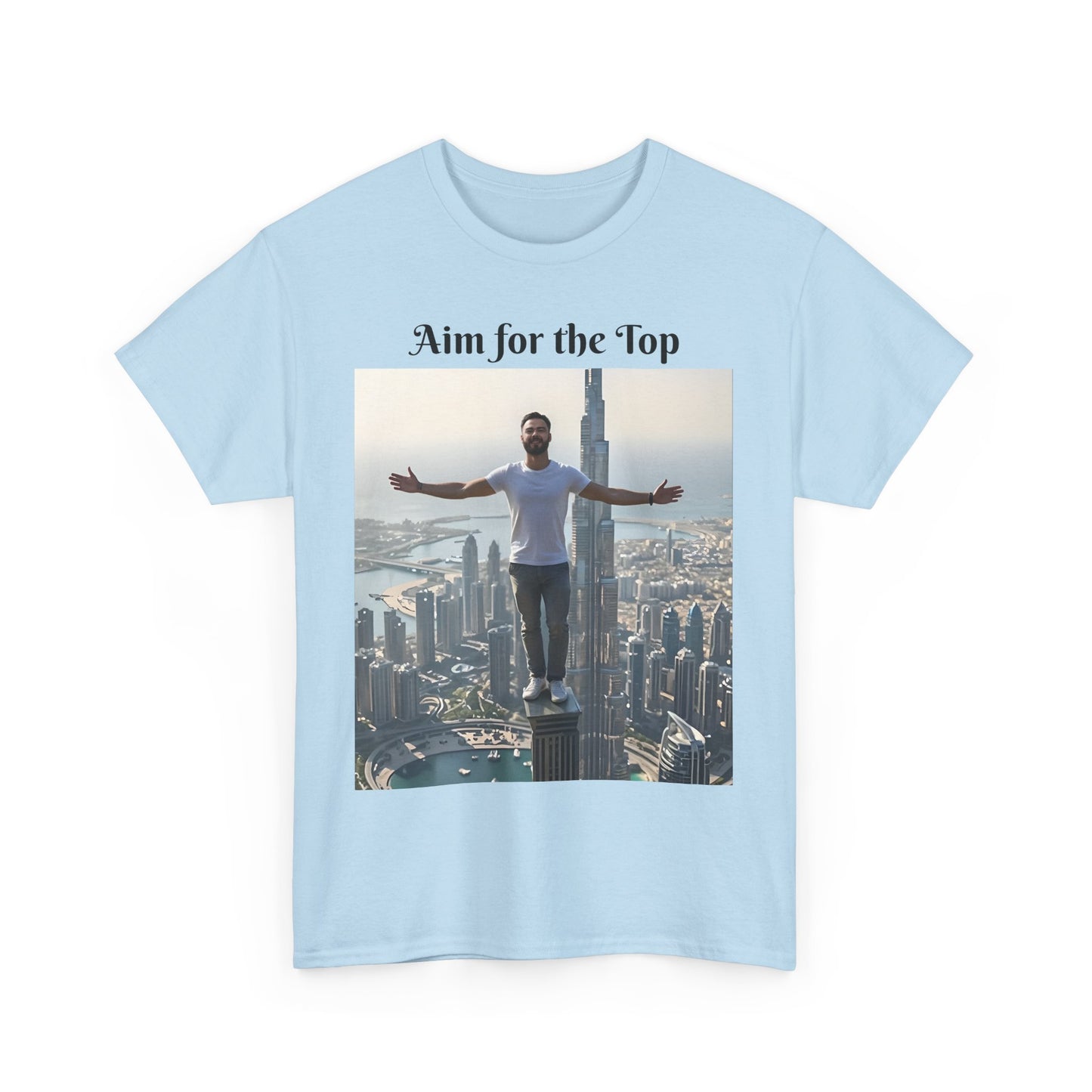 Customizable Cotton T-Shirt - ‘Aim for the Top’ - With Your Face on the T-Shirt