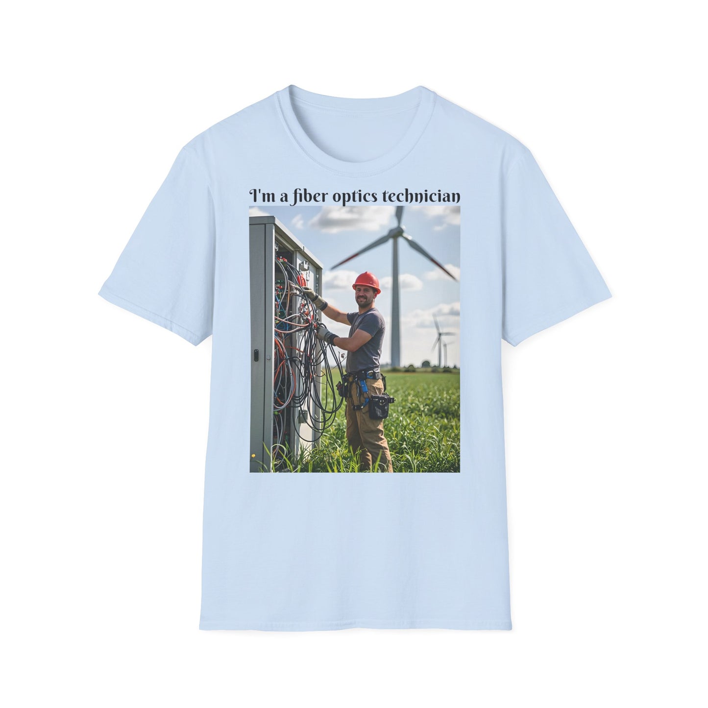 Customizable Softstyle Cotton T-Shirt - 'I'm a Fiber Optics Technician' Design for Energy Workers