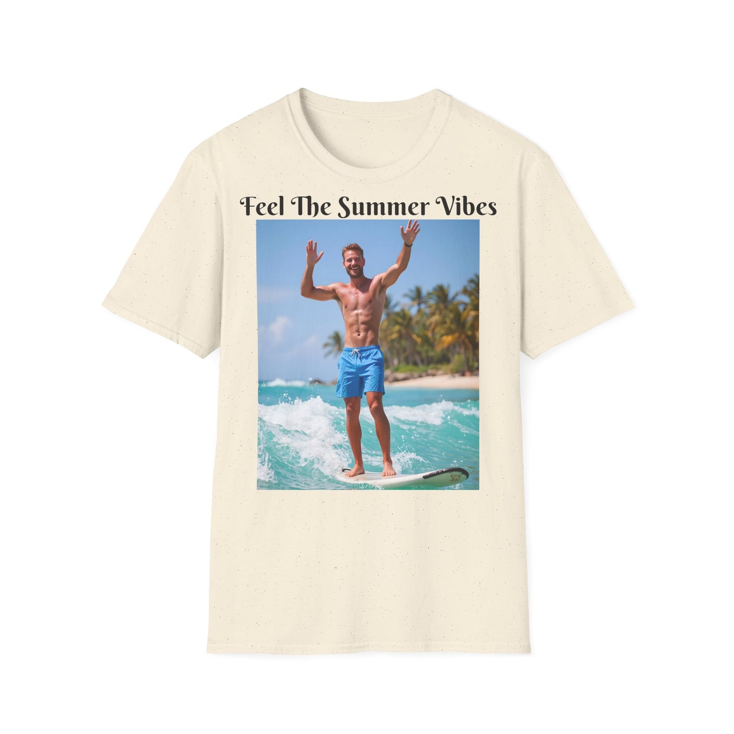 Customizable "Feel the Summer Vibes" Cotton Softstyle T-Shirt