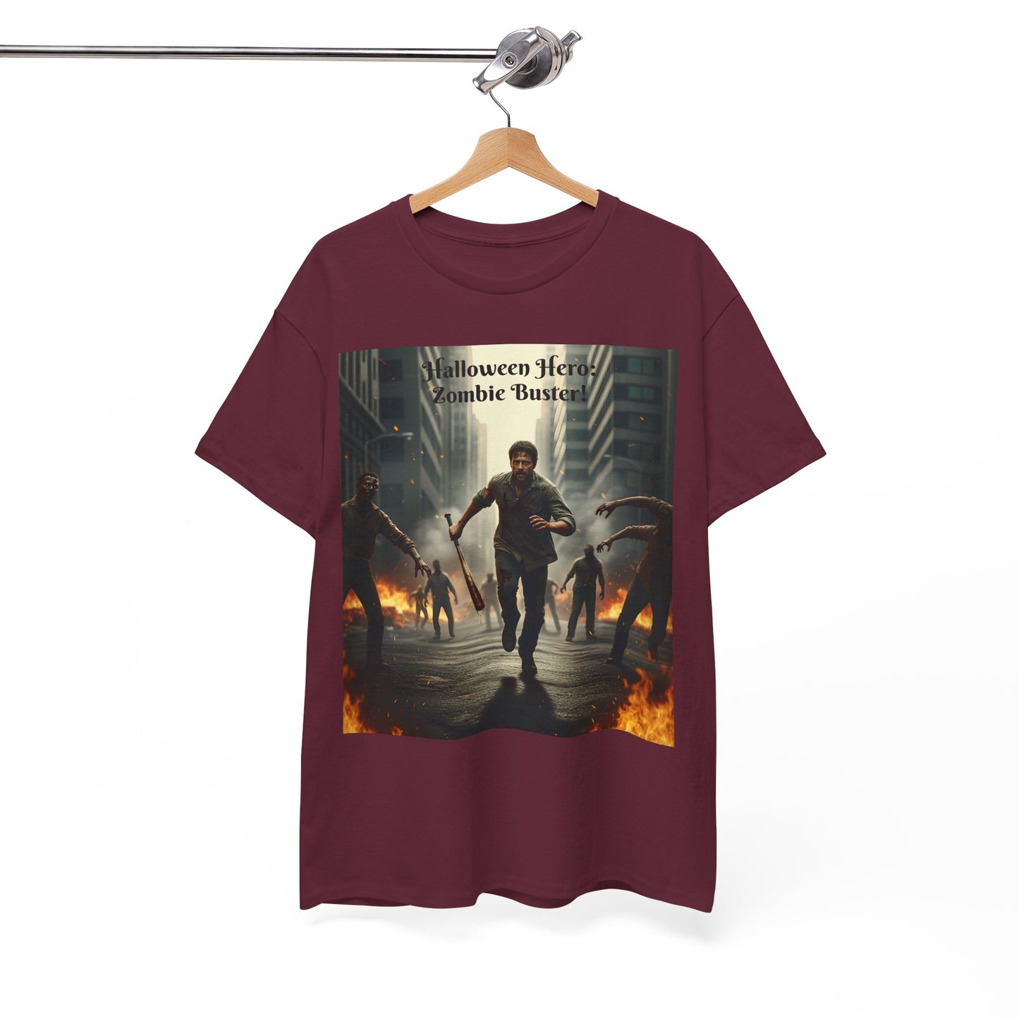 You As a Zombie Buster- Custom Made Halloween Cotton T-Shirt, Your Face On a T-Shirt