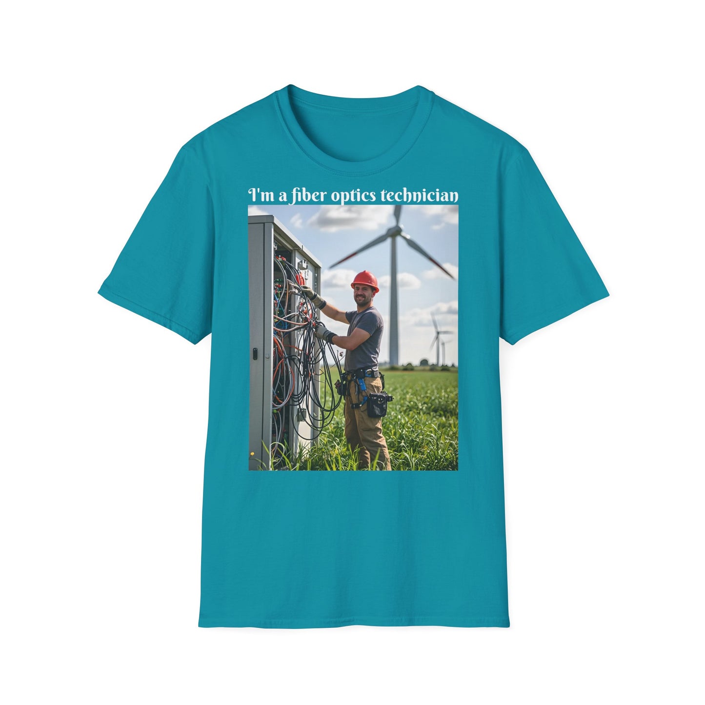 Customizable Softstyle Cotton T-Shirt - 'I'm a Fiber Optics Technician' Design for Energy Workers