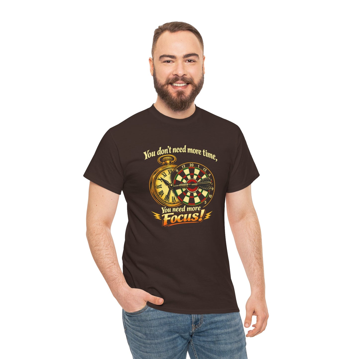 "You don't need more time, you need more focus!" Motivational T-Shirt from Cotton