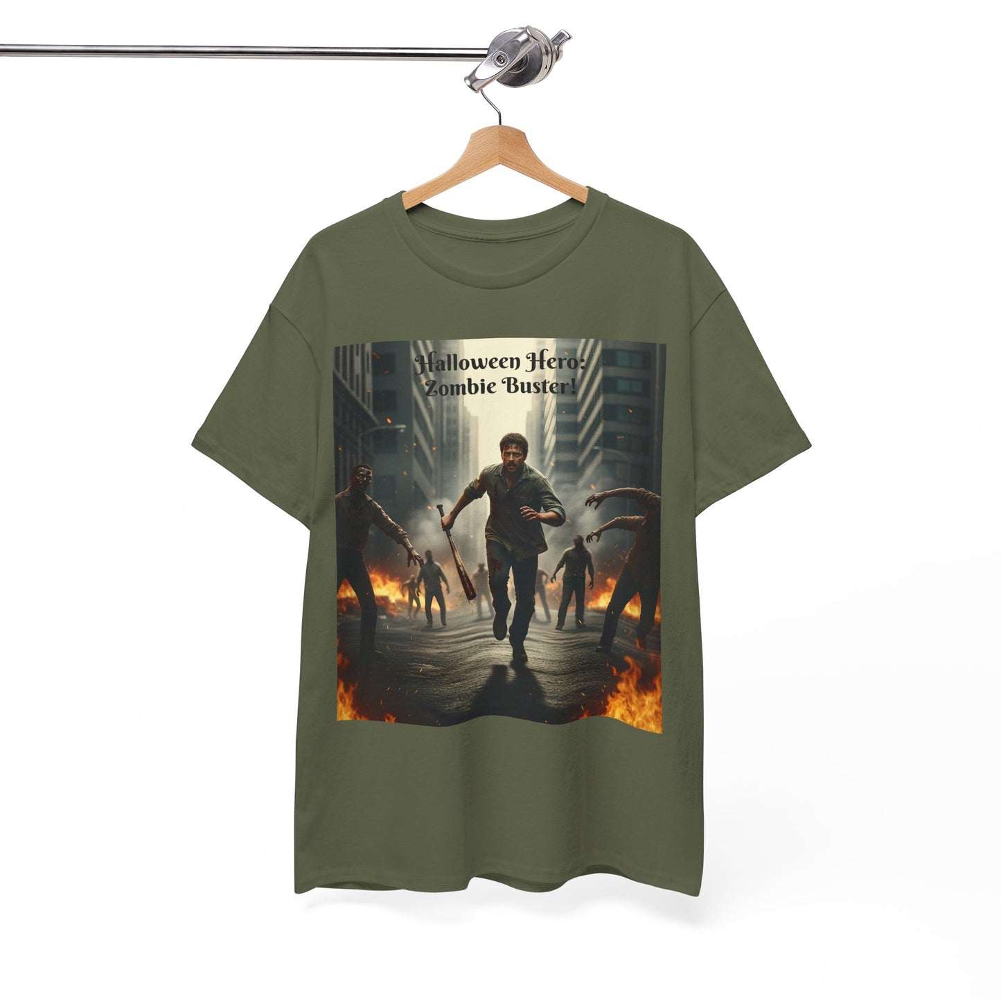 You As a Zombie Buster- Custom Made Halloween Cotton T-Shirt, Your Face On a T-Shirt