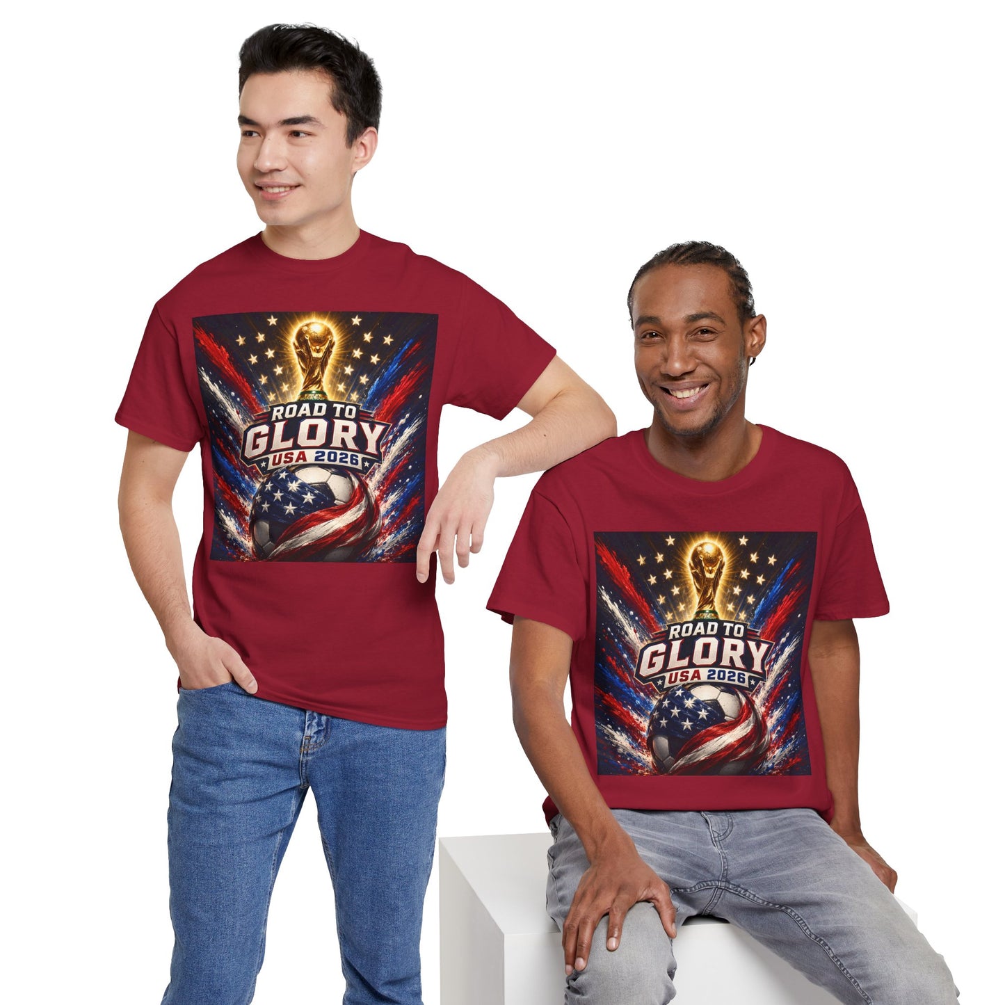 USA 2026 World Cup T-Shirt - Road to Glory Soccer Cotton T-Shirt