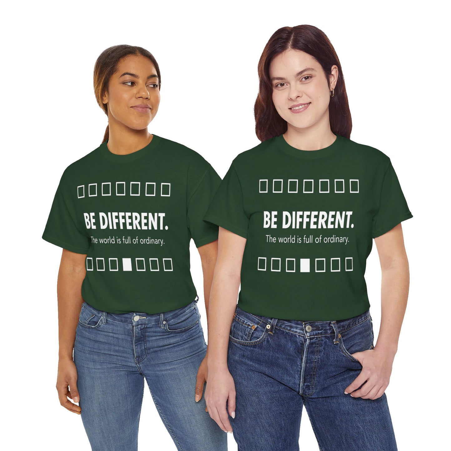 T-shirt With Motivational Prints — 'Be Different. The world is full of ordinary.'