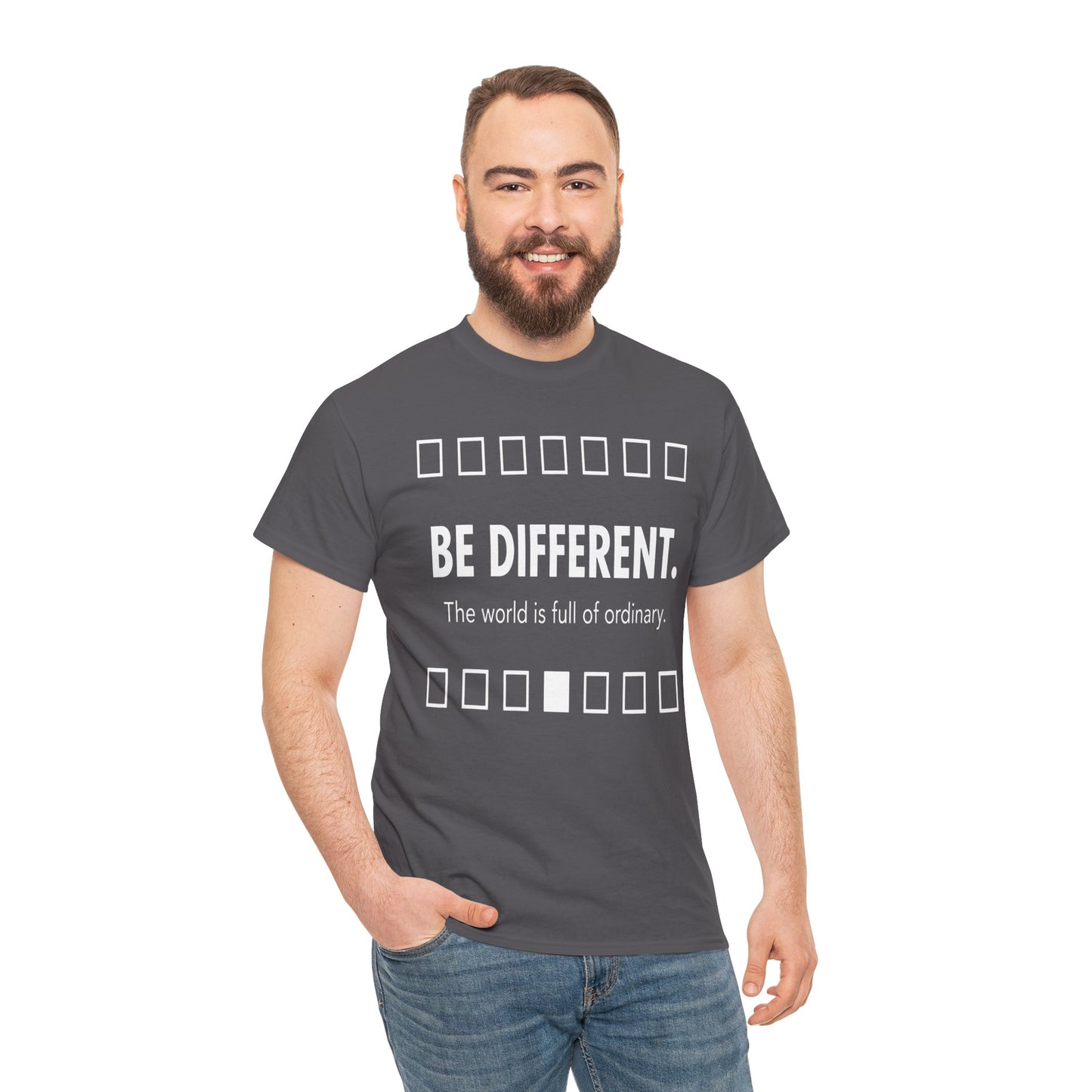 T-shirt With Motivational Prints — 'Be Different. The world is full of ordinary.'