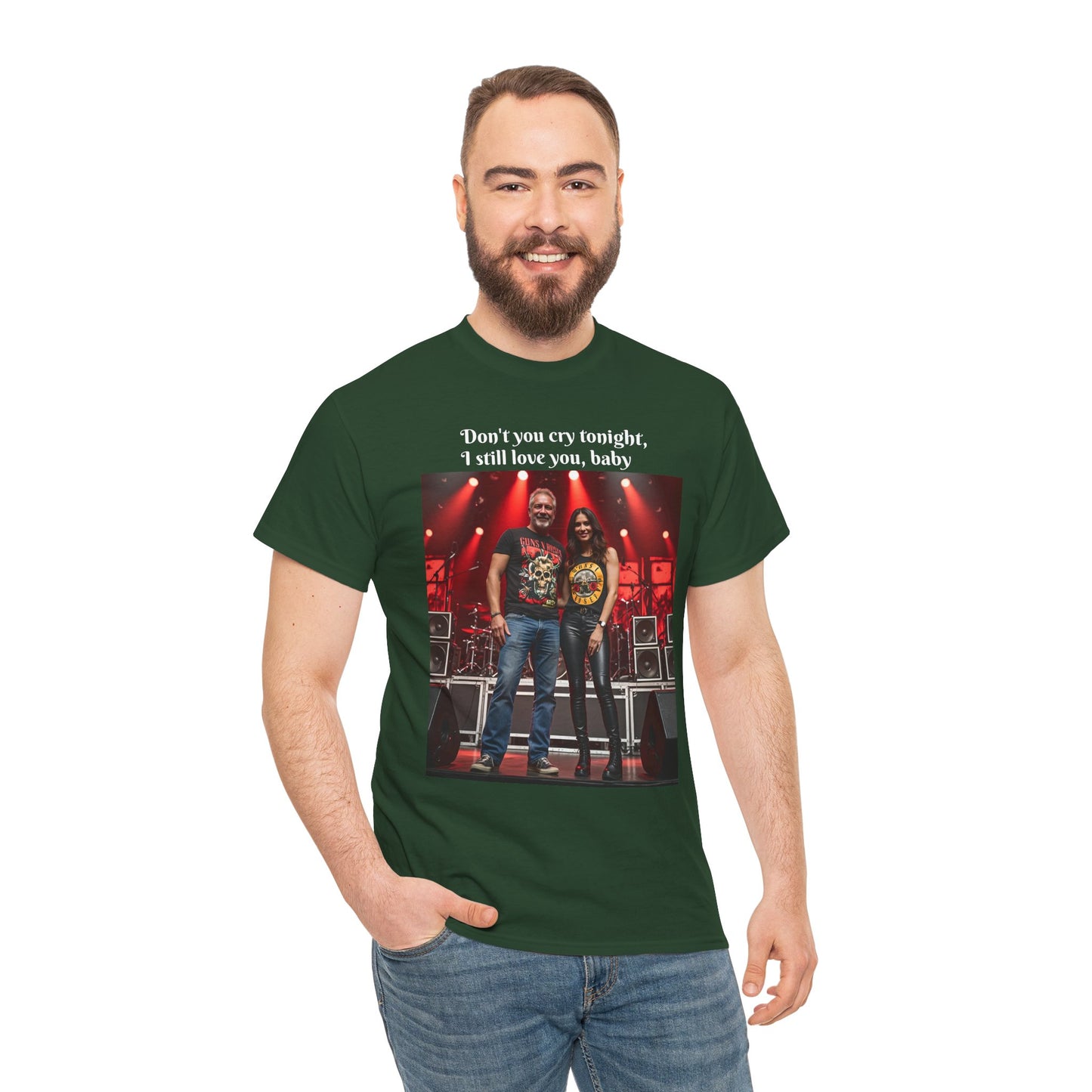 Customizable Classic Rock Unisex Heavy Cotton T-Shirt - ‘Don’t You Cry Tonight’ Vintage Design