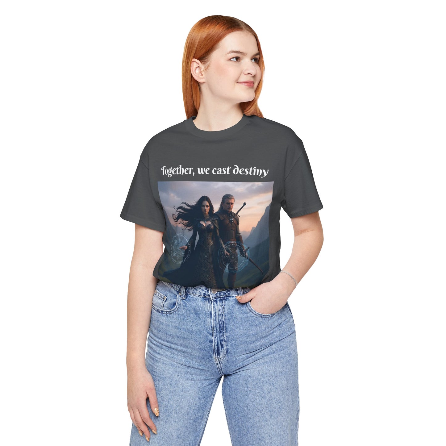 Customizable Halloween Unisex  Cotton T-Shirt - Together, we cast destiny - Halloween