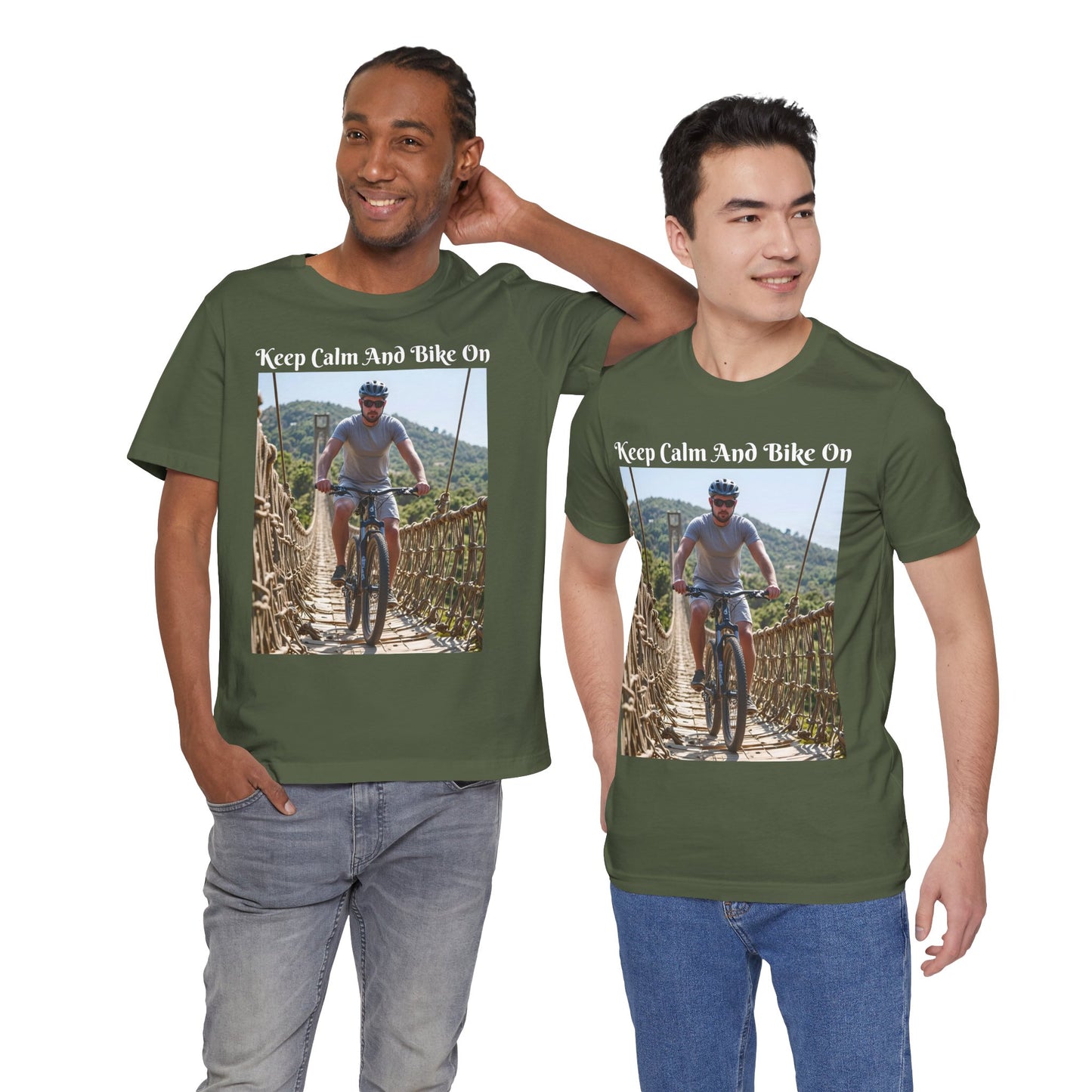 Customizable Unisex T-Shirt - 'Keep Calm and Bike On' - Perfect for Cycling Enthusiasts