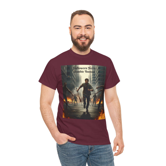You As a Zombie Buster- Custom Made Halloween Cotton T-Shirt, Your Face On a T-Shirt