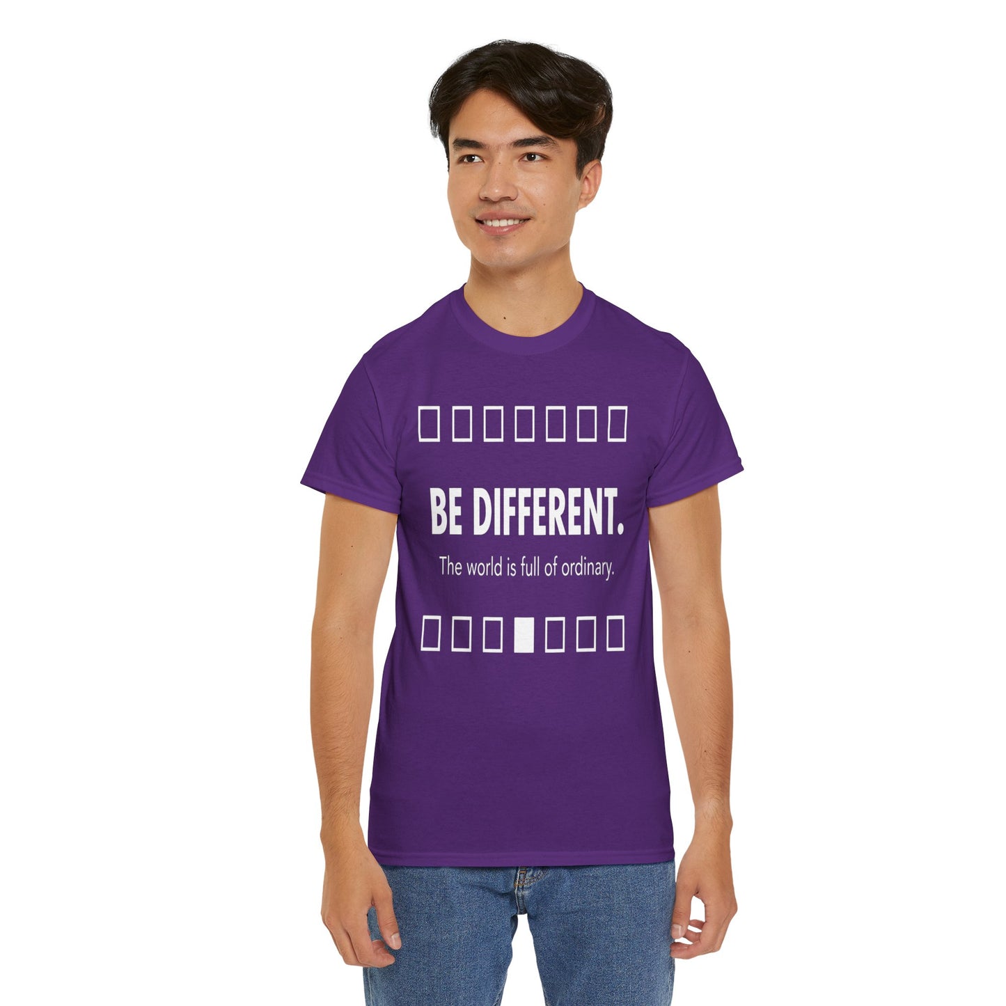 T-shirt With Motivational Prints — 'Be Different. The world is full of ordinary.'