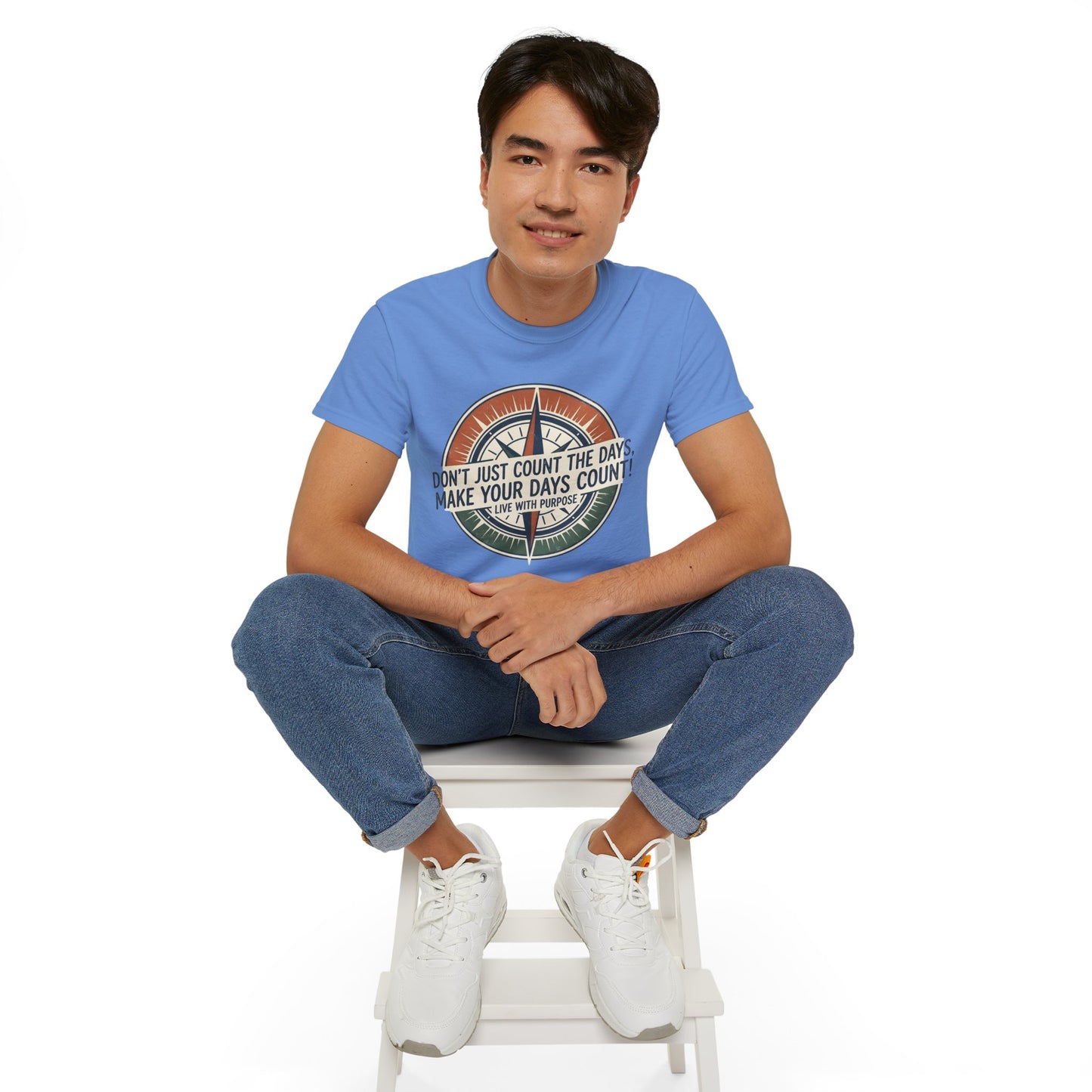"Don't Just Count the Days, Make Your Days Count" Motivational Cotton T‑Shirt