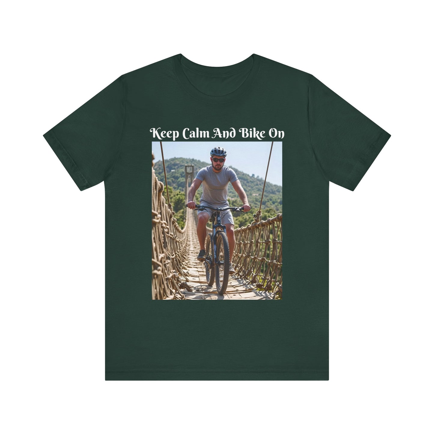 Customizable Unisex T-Shirt - 'Keep Calm and Bike On' - Perfect for Cycling Enthusiasts