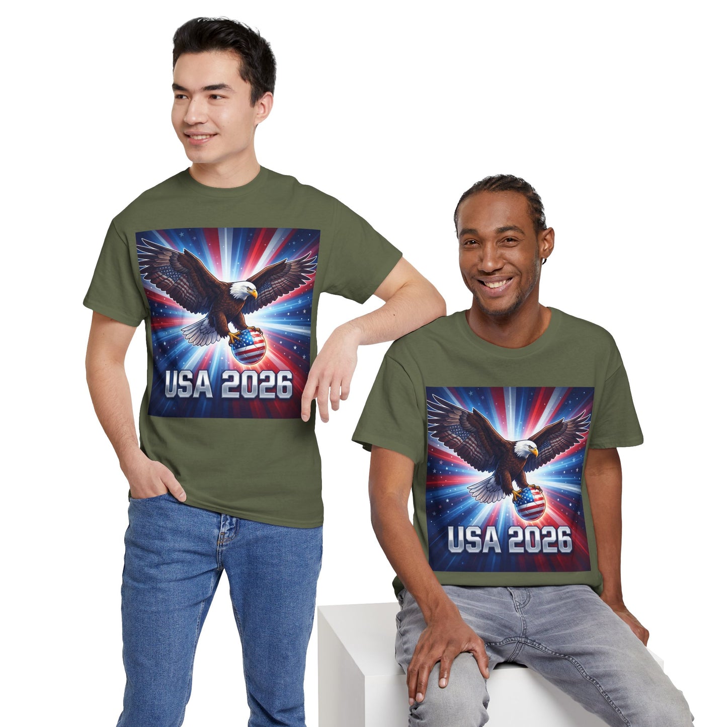 USA 2026 World Cup T-Shirt — Patriotic American Flag Design