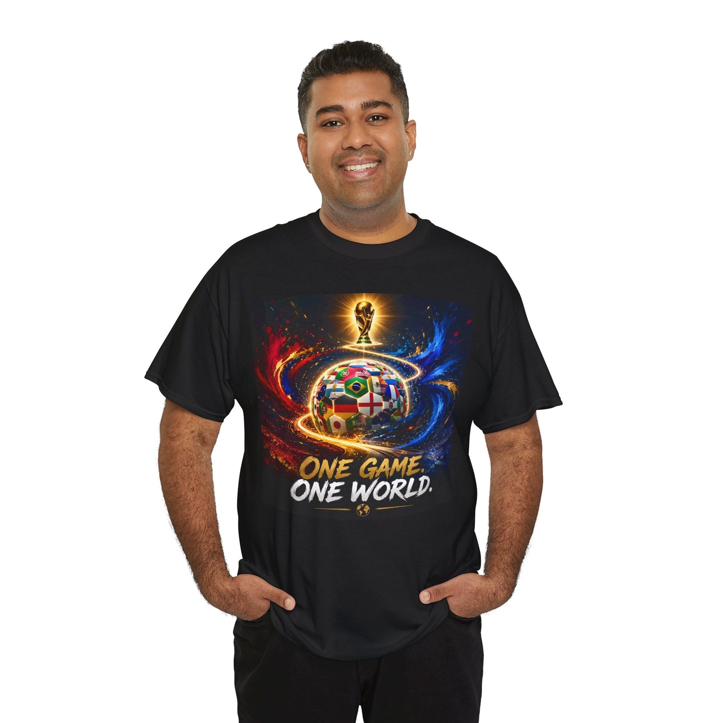 World Cup 2026 Cotton T-Shirt — “One Game. One World” Black Edition