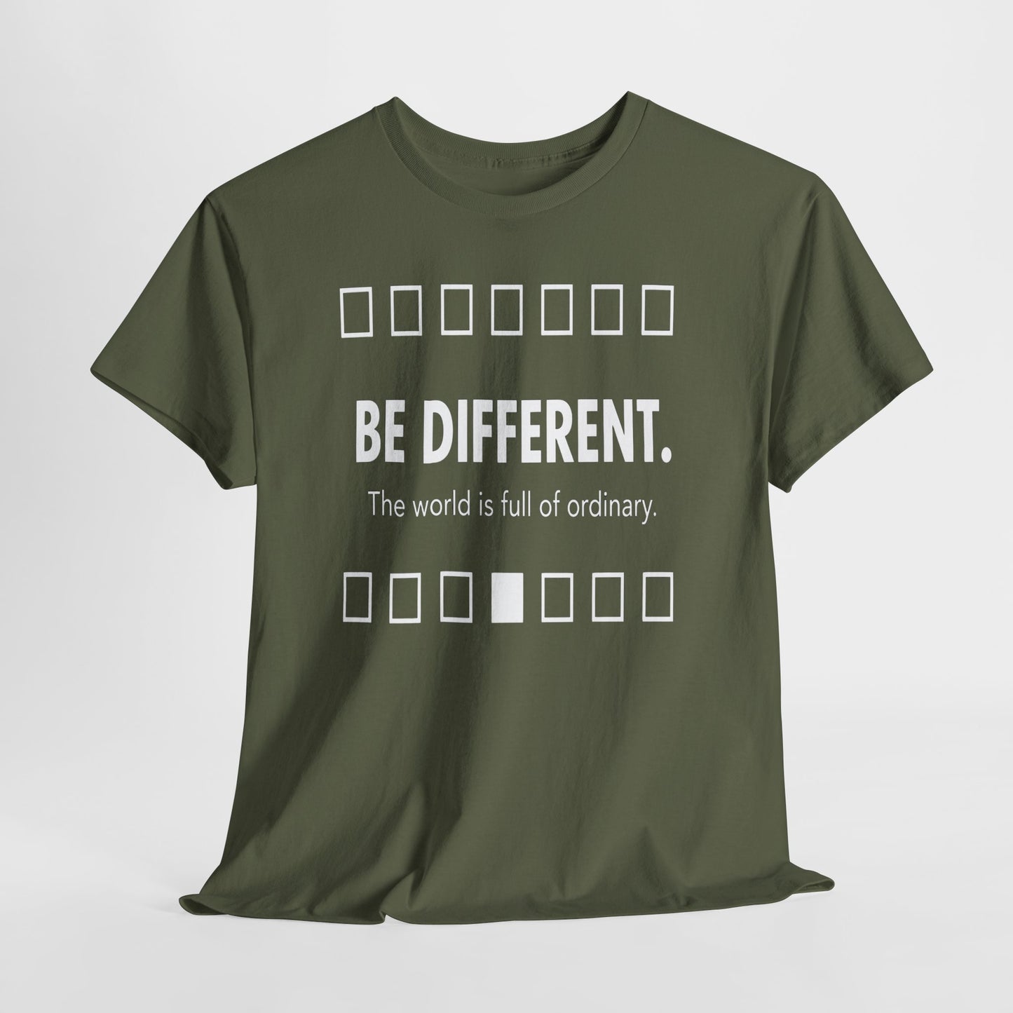 T-shirt With Motivational Prints — 'Be Different. The world is full of ordinary.'