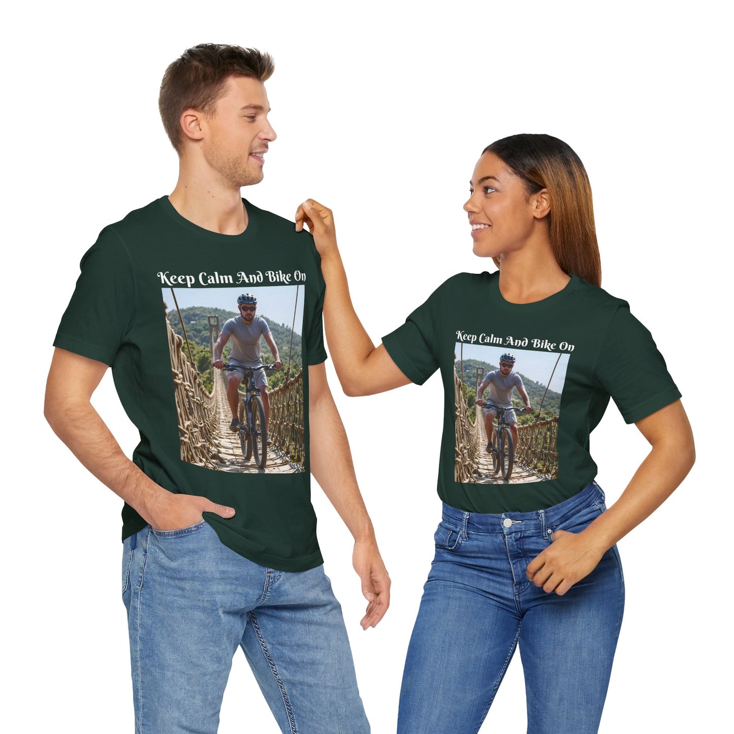 Customizable Unisex T-Shirt - 'Keep Calm and Bike On' - Perfect for Cycling Enthusiasts