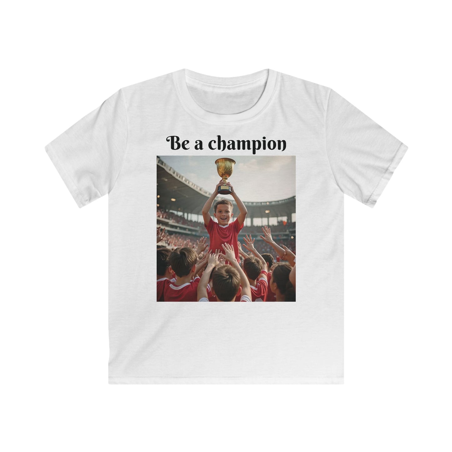 Customizable Sporty Kids Champion T-Shirt, Motivational Kids T-Shirt - Be a Champion Design