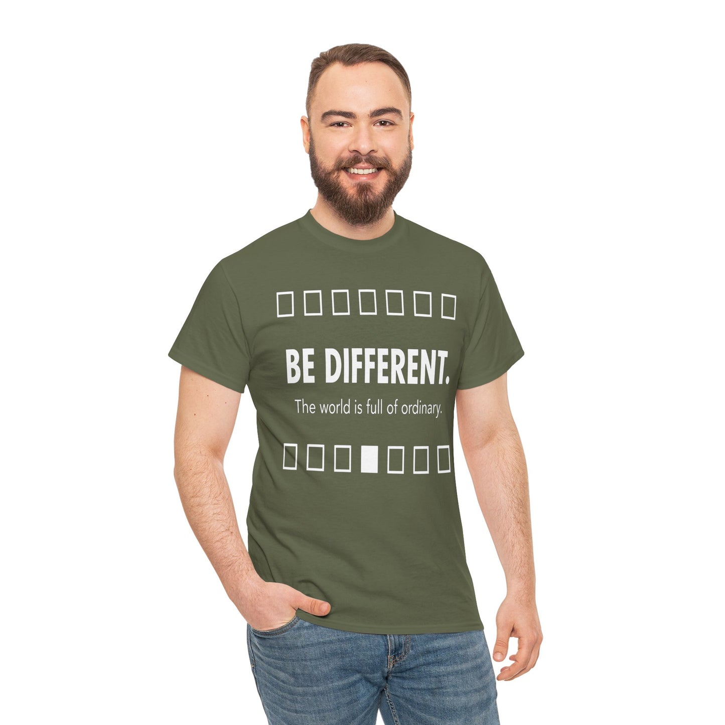 T-shirt With Motivational Prints — 'Be Different. The world is full of ordinary.'