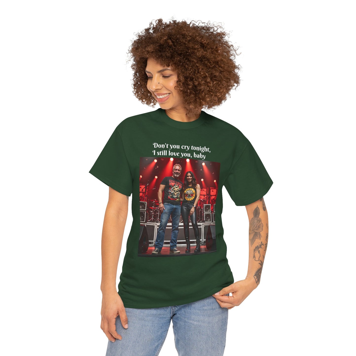 Customizable Classic Rock Unisex Heavy Cotton T-Shirt - ‘Don’t You Cry Tonight’ Vintage Design