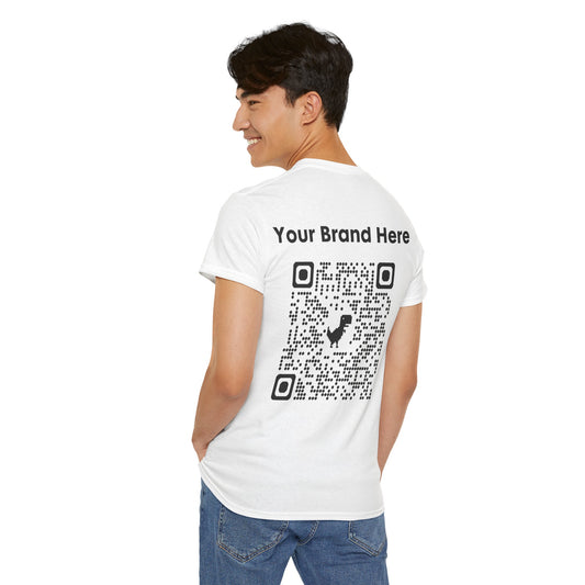 QR Code Unisex Heavy Cotton Tee - Customizable T-Shirt for Branding, Casual Wear, Gift Ideas, Event Merchandise