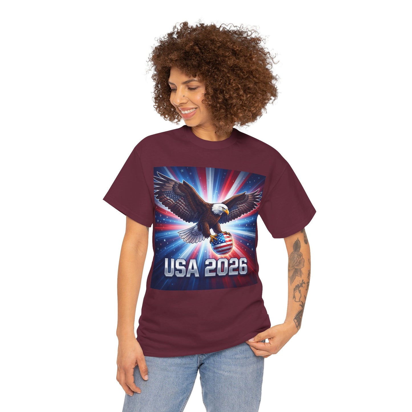 USA 2026 World Cup T-Shirt — Patriotic American Flag Design