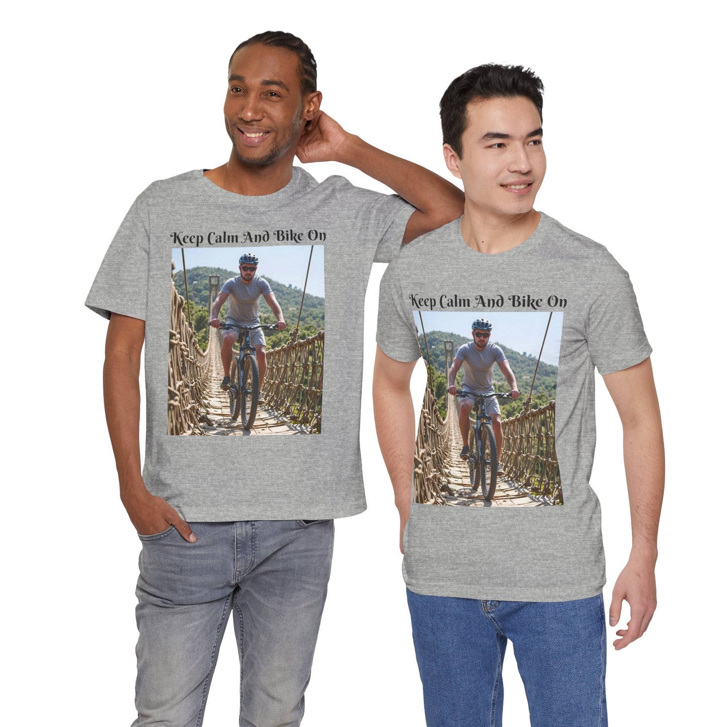 Customizable Unisex T-Shirt - 'Keep Calm and Bike On' - Perfect for Cycling Enthusiasts