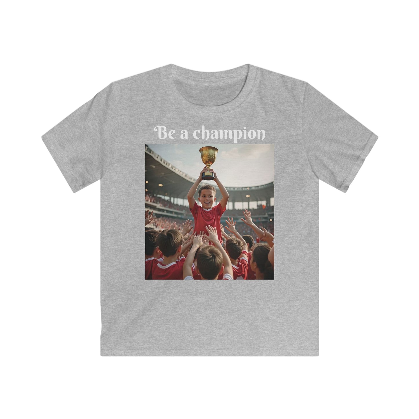 Customizable Sporty Kids Champion T-Shirt, Motivational Kids T-Shirt - Be a Champion Design