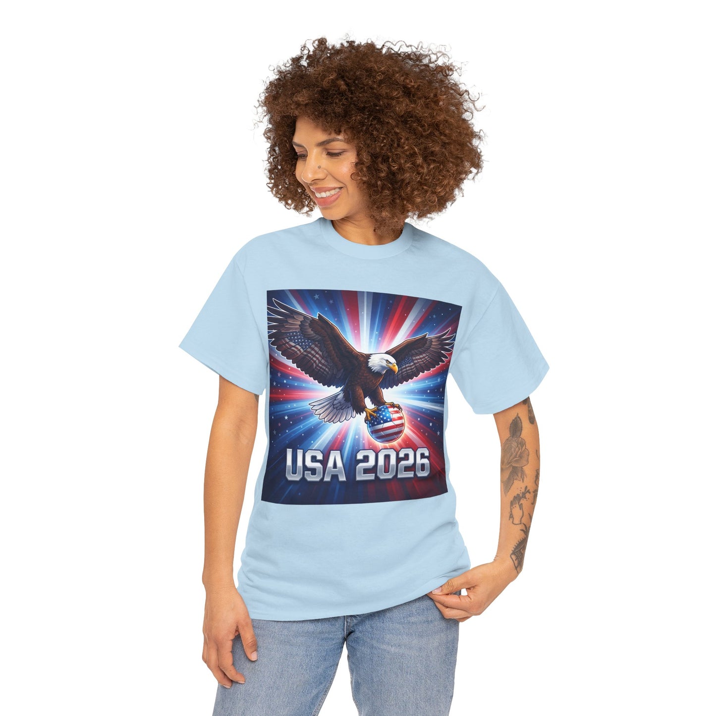 USA 2026 World Cup T-Shirt — Patriotic American Flag Design