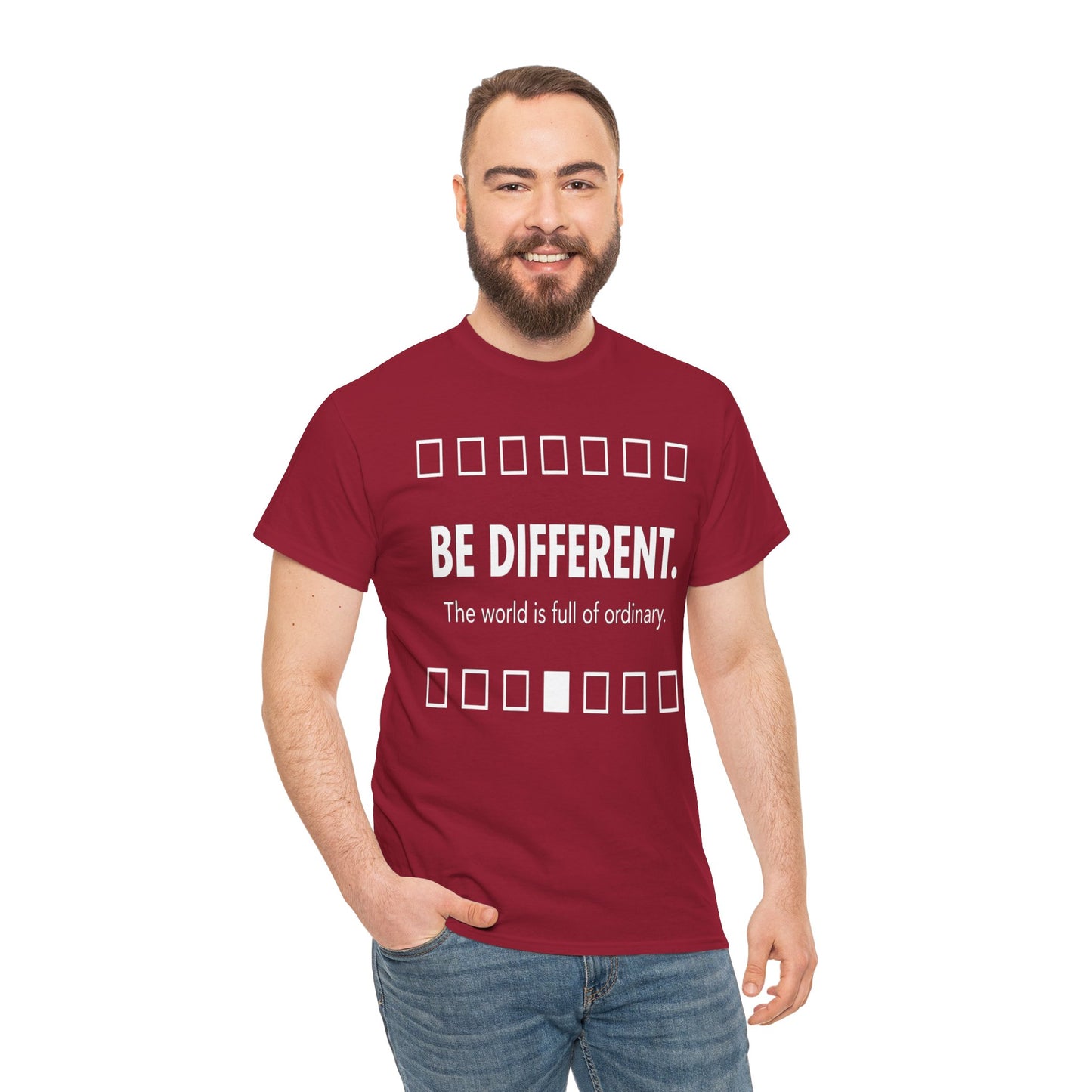 T-shirt With Motivational Prints — 'Be Different. The world is full of ordinary.'