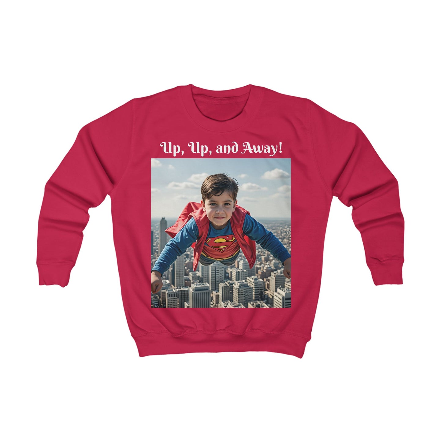 Individuell gestaltetes Sweatshirt „Hoch hinaus!“ – Personalisiert mit ihrem Gesicht