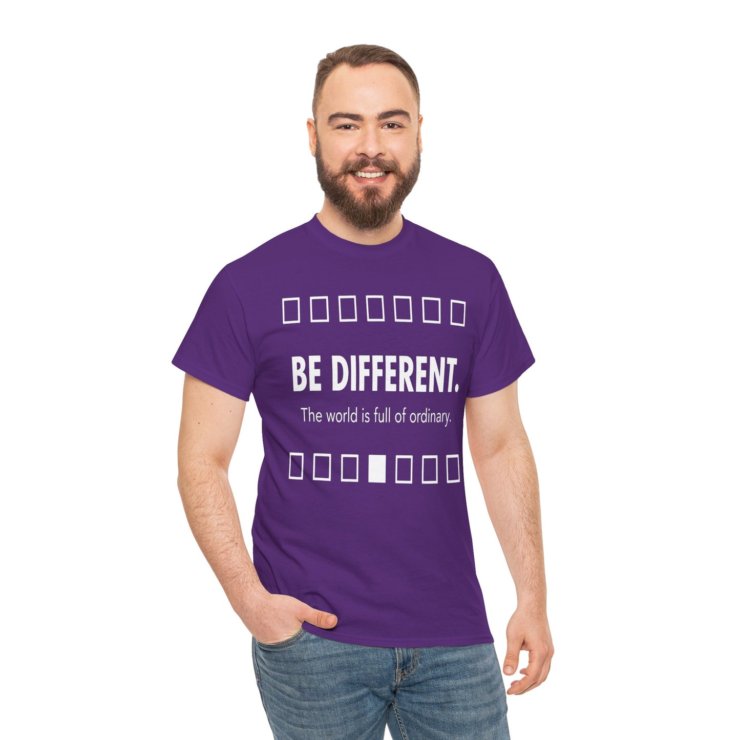 T-shirt With Motivational Prints — 'Be Different. The world is full of ordinary.'